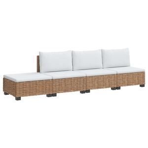vidaXL 4 uds. Conjunto de Lounge de Rat&aacute;n con Cojines GENDT Natural