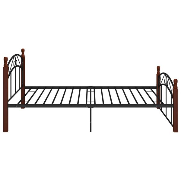 vidaXL Estructura cama sin colchón metal madera roble negro 120x200 cm