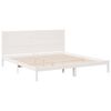 vidaXL Cama extralarga sin colch&oacute;n madera maciza blanca 180x210 cm