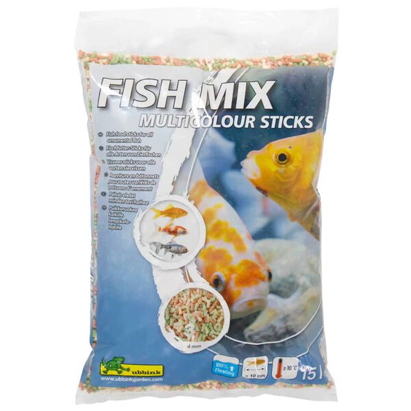 Ubbink Comida para peces Fish Mix Multicolour Sticks 4 mm 15 l