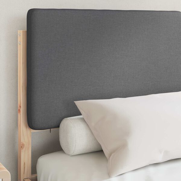vidaXL Estructura de Cama con Cabecera Tapizada Gris oscuro