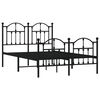 vidaXL Estructura cama sin colchón con estribo metal negro 120x190 cm