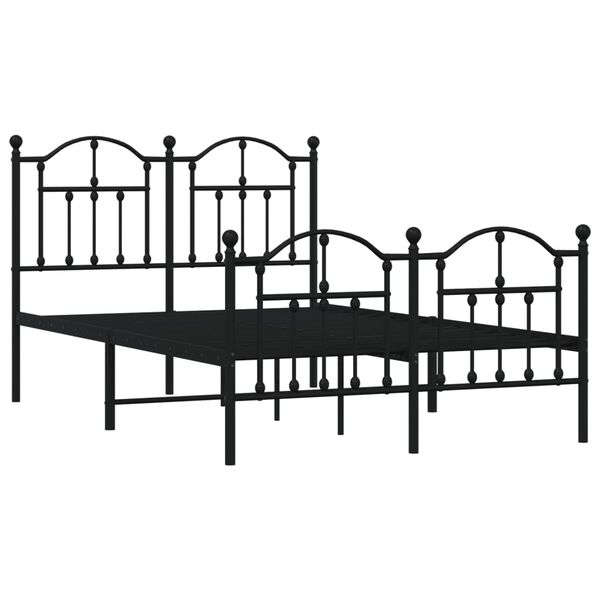 vidaXL Estructura cama sin colchón con estribo metal negro 120x190 cm