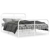 vidaXL Estructura cama sin colch&oacute;n con estribo metal blanco 135x190 cm