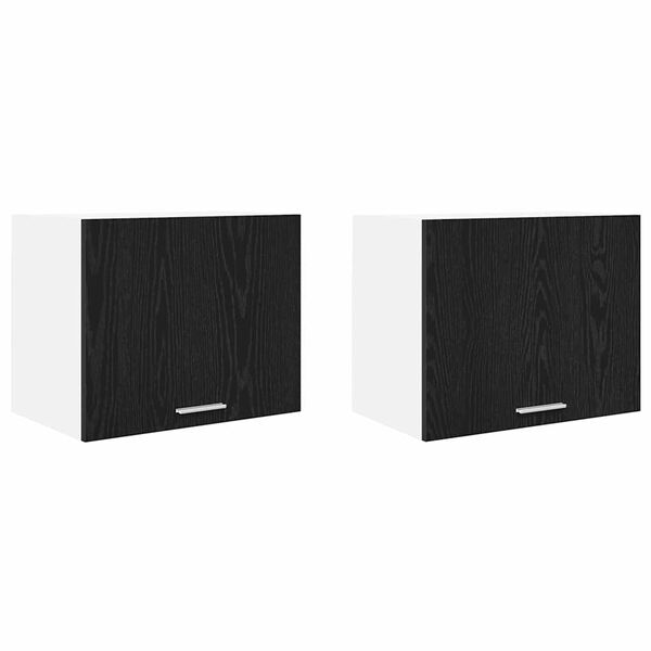 vidaXL Mueble colgante con puerta 2 pcs Roble Negro y 50 x 31 x 40 cm