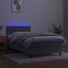 vidaXL Cama box spring colch&oacute;n y LED terciopelo gris claro 90x190 cm