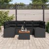 vidaXL Conjunto de sof&aacute;s de jard&iacute;n 7 pcs Negro rat&aacute;n sint&eacute;tico
