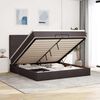 vidaXL Estructura cama otomana colchones tela marr&oacute;n oscuro 200x200cm
