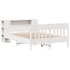 vidaXL Cama con estanter&iacute;a sin colch&oacute;n madera maciza blanca 140x190 cm