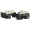 vidaXL Conjunto de sof&aacute;s de jard&iacute;n 13 uds. Negro y Blanco Crema