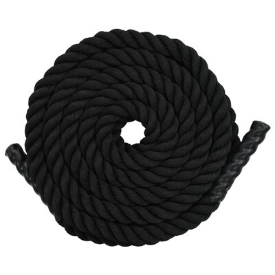 vidaXL Cuerda ondulatoria de poliéster 15 m negro