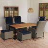 vidaXL Juego de comedor para jard&iacute;n 7 piezas marr&oacute;n