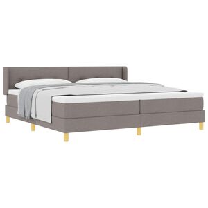 vidaXL Cama tipo Box Spring con colch&oacute;n Taup&eacute; 200 x 200 cm Poli&eacute;ster