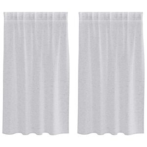 vidaXL Cortina de Voil&eacute; 2 pcs Gris Claro 140 x 140 cm Poli&eacute;ster