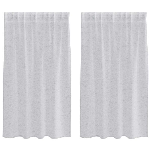 vidaXL Cortina de Voil&eacute; 2 pcs Gris Claro 140 x 140 cm Poli&eacute;ster
