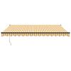 vidaXL Toldo retr&aacute;ctil aluminio y tela amarillo y blanco 4x3 m
