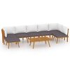 vidaXL Muebles de jard&iacute;n 8 piezas con cojines madera maciza de acacia