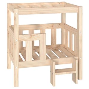 vidaXL Cama para perros madera maciza de pino 65,5x50,5x70 cm