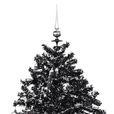 vidaXL Árbol de Navidad con nieve y base de paraguas PVC negro 170 cm
