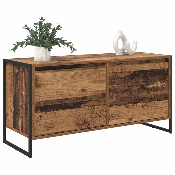 vidaXL Gabinete de TV con caj&oacute;n Madera Vieja 100 x 36 x 49.5 cm