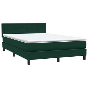 vidaXL Cama box spring con colch&oacute;n terciopelo verde oscuro 160x220 cm