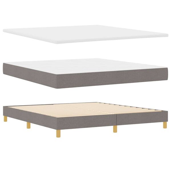 vidaXL Cama tipo Box Spring con colch&oacute;n Taup&eacute; 180 x 200 cm tela