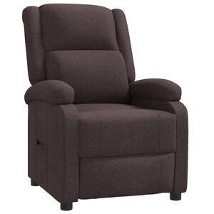 vidaXL Sill&oacute;n reclinable de tela marr&oacute;n oscuro