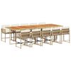 vidaXL Set comedor de jard&iacute;n 11 pzas con cojines rat&aacute;n sint&eacute;tico beige
