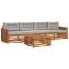 vidaXL Conjunto de sof&aacute;s de exterior 5 uds. Gris Natural y Claro