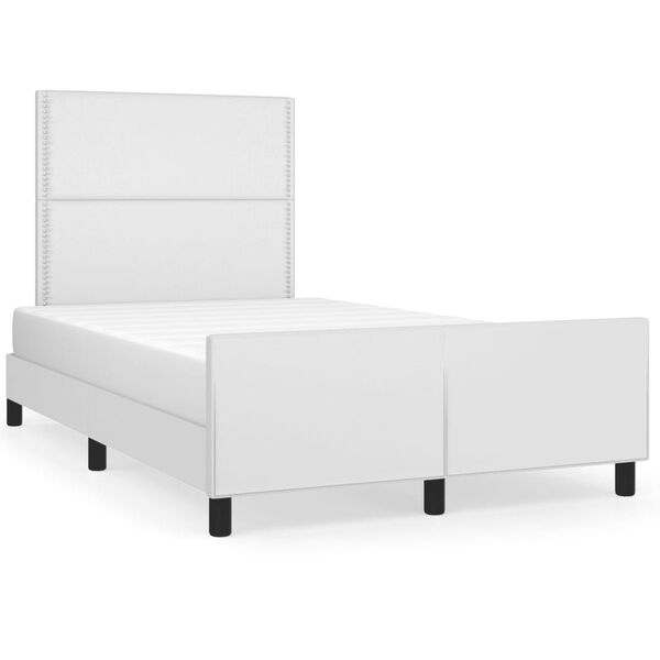 vidaXL Estructura de cama sin colchón cuero sintético blanco 120x190cm
