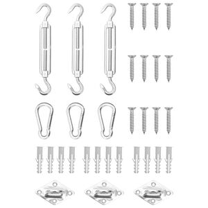 vidaXL Juego de accesorios para toldo de vela 9 pzas acero inoxidable