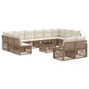 vidaXL Conjunto de sof&aacute;s de jard&iacute;n 13 uds. Beige rat&aacute;n sint&eacute;tico