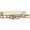 vidaXL Conjunto de sof&aacute;s de exterior con coj&iacute;n 6 pcs Natural y Crema