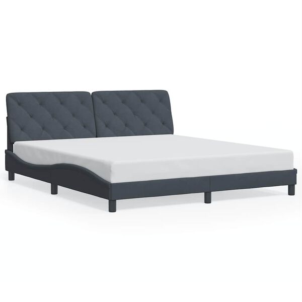 vidaXL Estructura de cama sin colch&oacute;n terciopelo gris oscuro 180x200cm