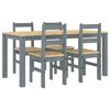 vidaXL Juego de comedor PANAMA 5 pzas madera maciza de pino gris