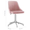 vidaXL Silla de comedor giratoria de terciopelo rosa