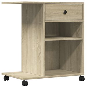 vidaXL Soporte para impresora con ruedas roble Sonoma 60x40x68,5 cm