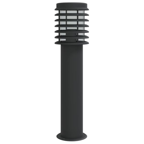 vidaXL L&aacute;mparas de suelo de exterior 3 uds acero inoxidable negro 60cm