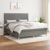 vidaXL Cama box spring con colch&oacute;n tela gris oscuro 160x200 cm