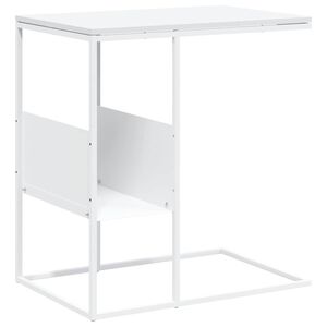 vidaXL Mesa auxiliar de madera contrachapada blanco 55x36x59,5 cm