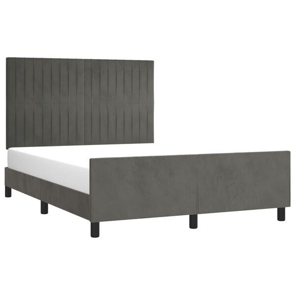 vidaXL Estructura de cama sin colch&oacute;n terciopelo gris oscuro 140x200cm