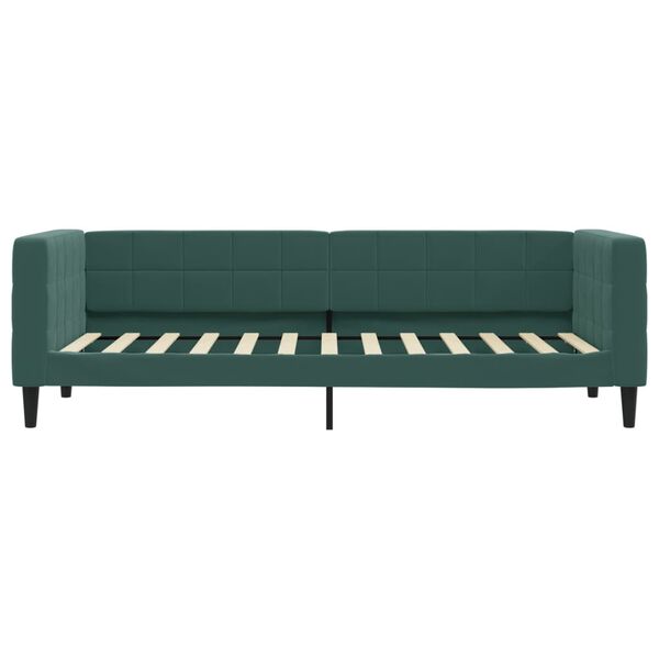 vidaXL Sof&aacute; cama sin colch&oacute;n terciopelo verde oscuro 80x200 cm
