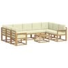 vidaXL Conjunto de sof&aacute;s de exterior 10 pcs Blanco y Crema