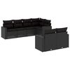 vidaXL Set de comedor de jard&iacute;n 7 pzas y cojines rat&aacute;n sint&eacute;tico negro