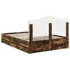 vidaXL Estructura de cama Roble ahumado 160 x 200 cm Madera Ingenieril