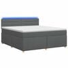 vidaXL Cama box spring con colch&oacute;n Gris oscuro 160 x 200 cm Tela