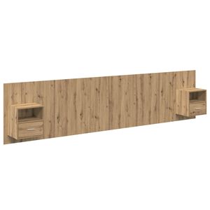 vidaXL Cabecero con Mueble 3 pcs Roble artesanal Madera de ingenier&iacute;a