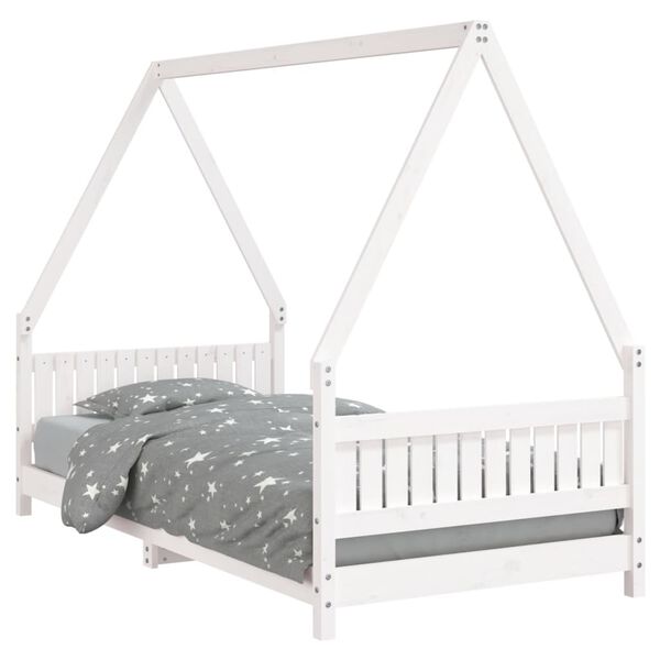 vidaXL Estructura de cama para niños madera de pino blanco 90x190 cm