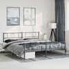 vidaXL Estructura cama sin colch&oacute;n con estribo metal negro 193x203 cm