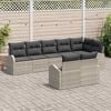 vidaXL Conjunto de sofás de jardín 8 pcs Gris Claro ratán sintético